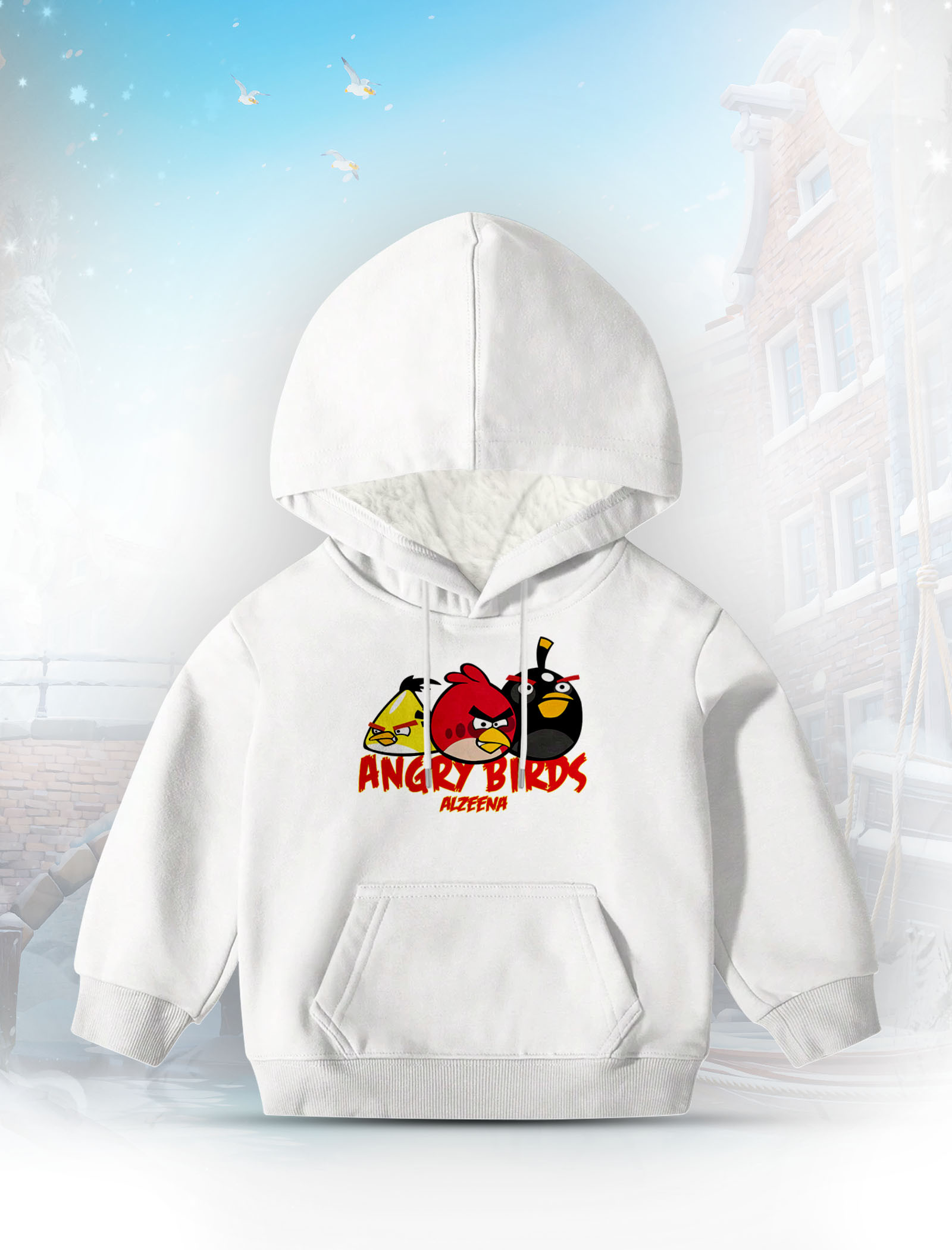 KHUDI18 White Kids Hoodie