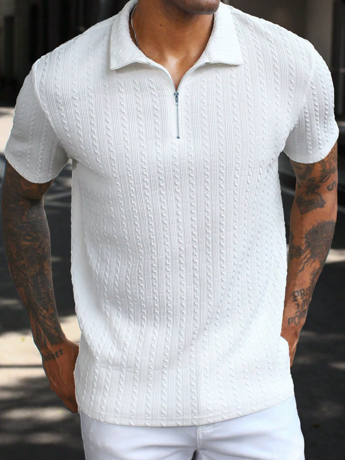 APL21 White Men's Polo