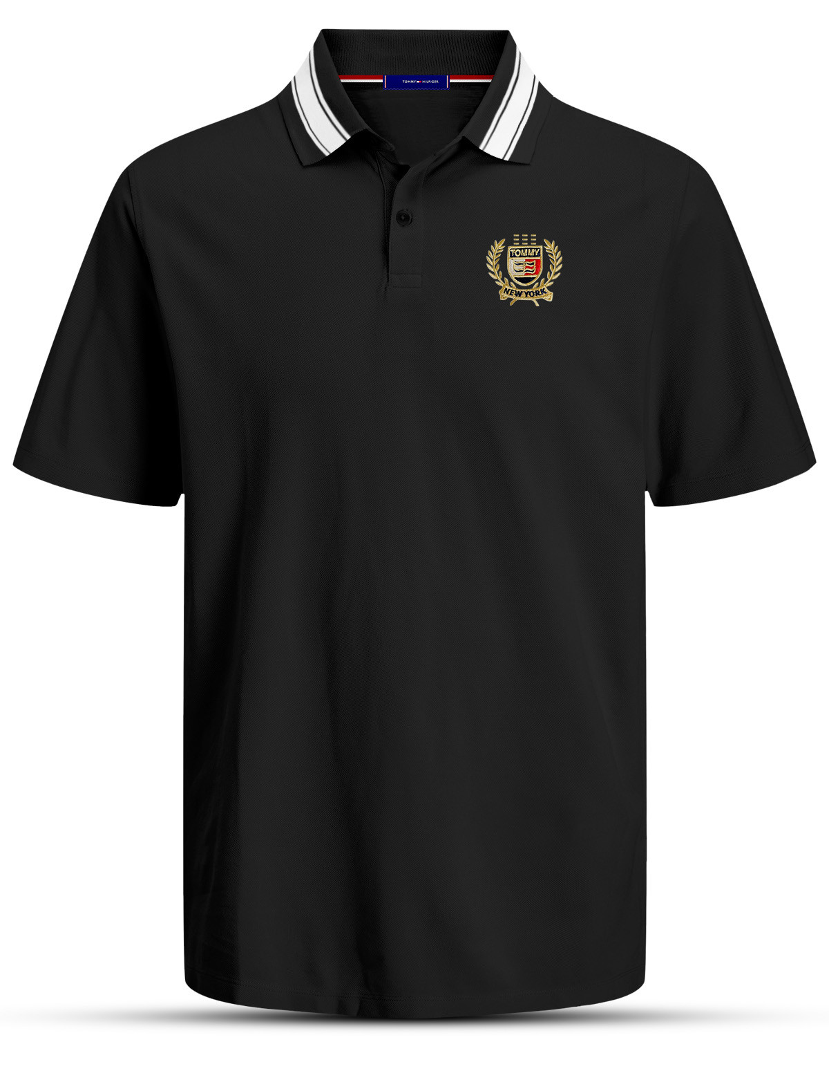 PL136 Black Men's Polo T-shirt