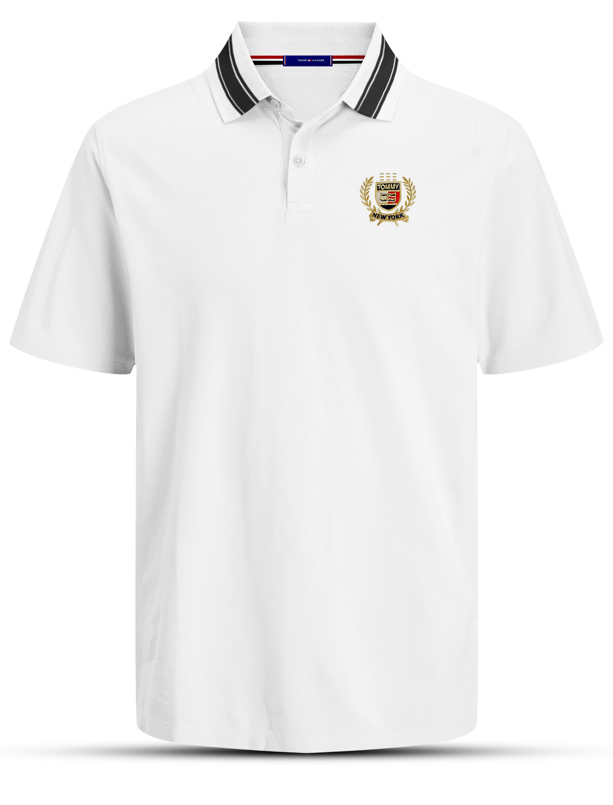 PL136 White Men's Polo T-shirt