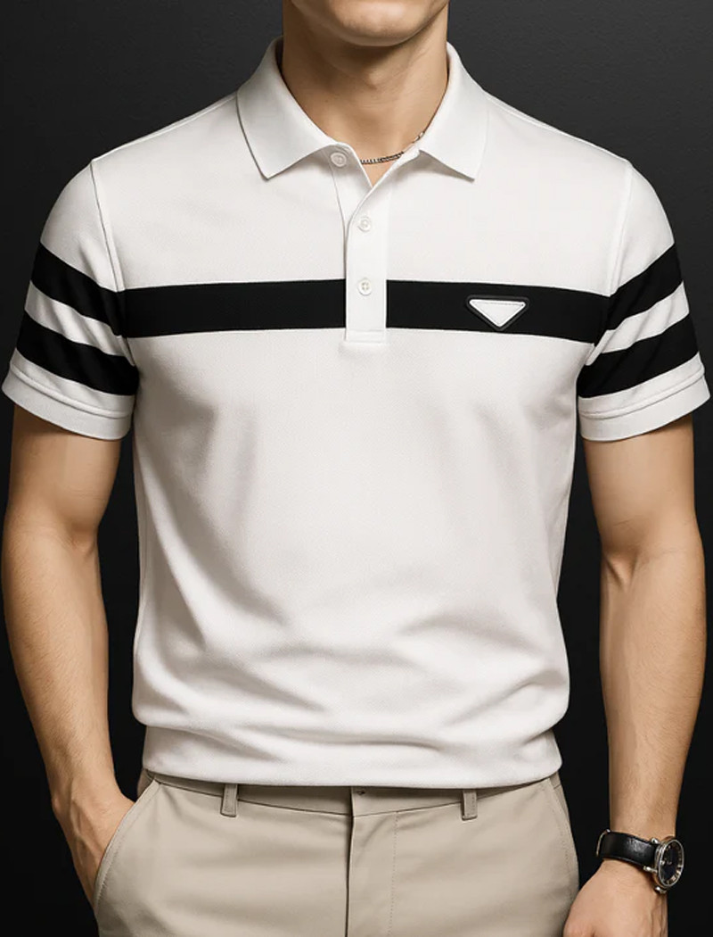 PL138 White Prada men's Polo