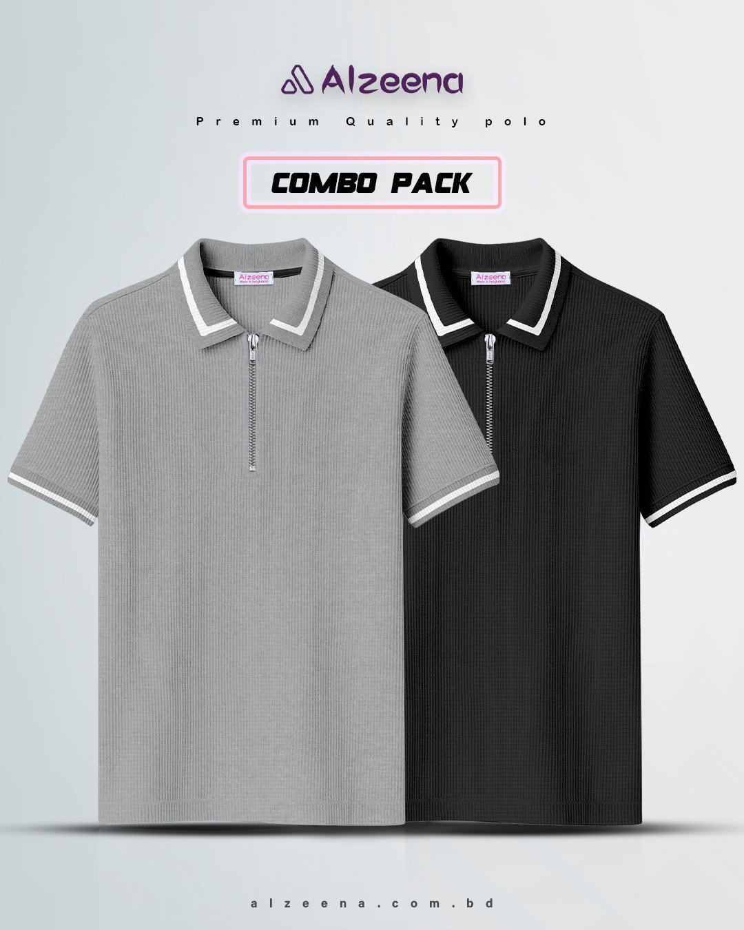 WP02 B+G men's polo combo