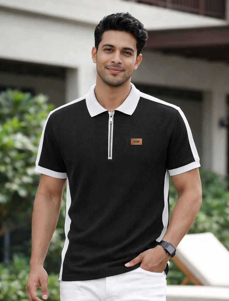 PL152 Black Men's Polo