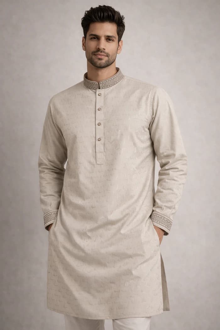 PJB128 Cream Color Panjabi