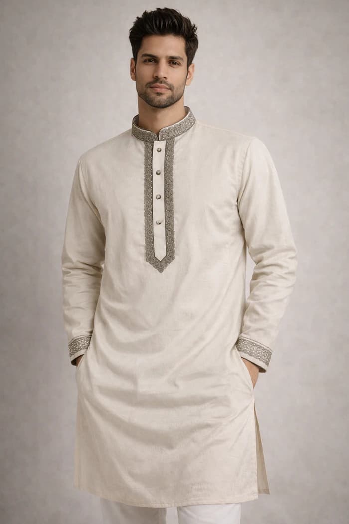 PJB133 Cream Color Panjabi