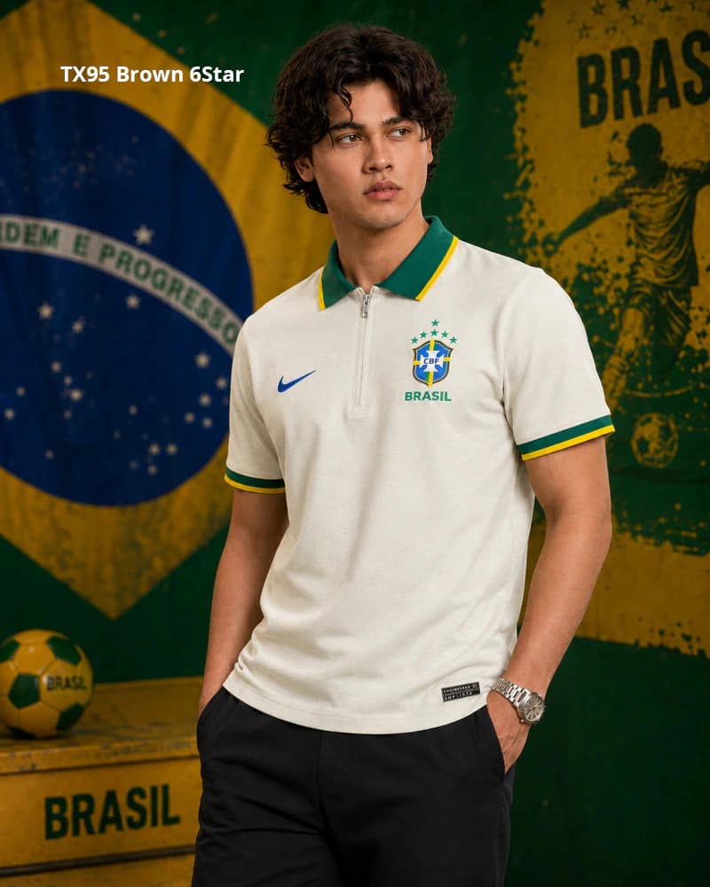 TX95 Brown 6Star Brasil Men's Polo