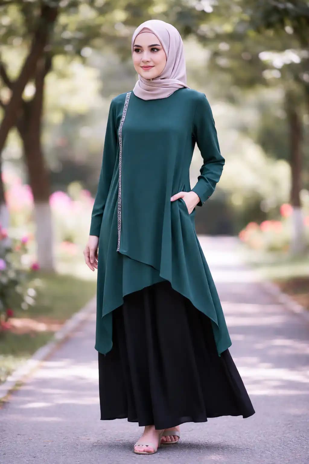 BRK13 Sea Green Skirt set