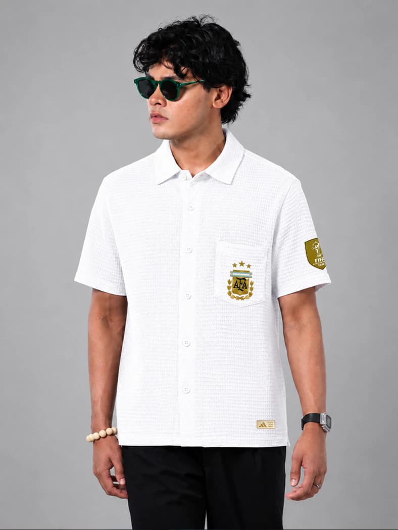 SHT74 Argentina White Half Sleeve Shirt