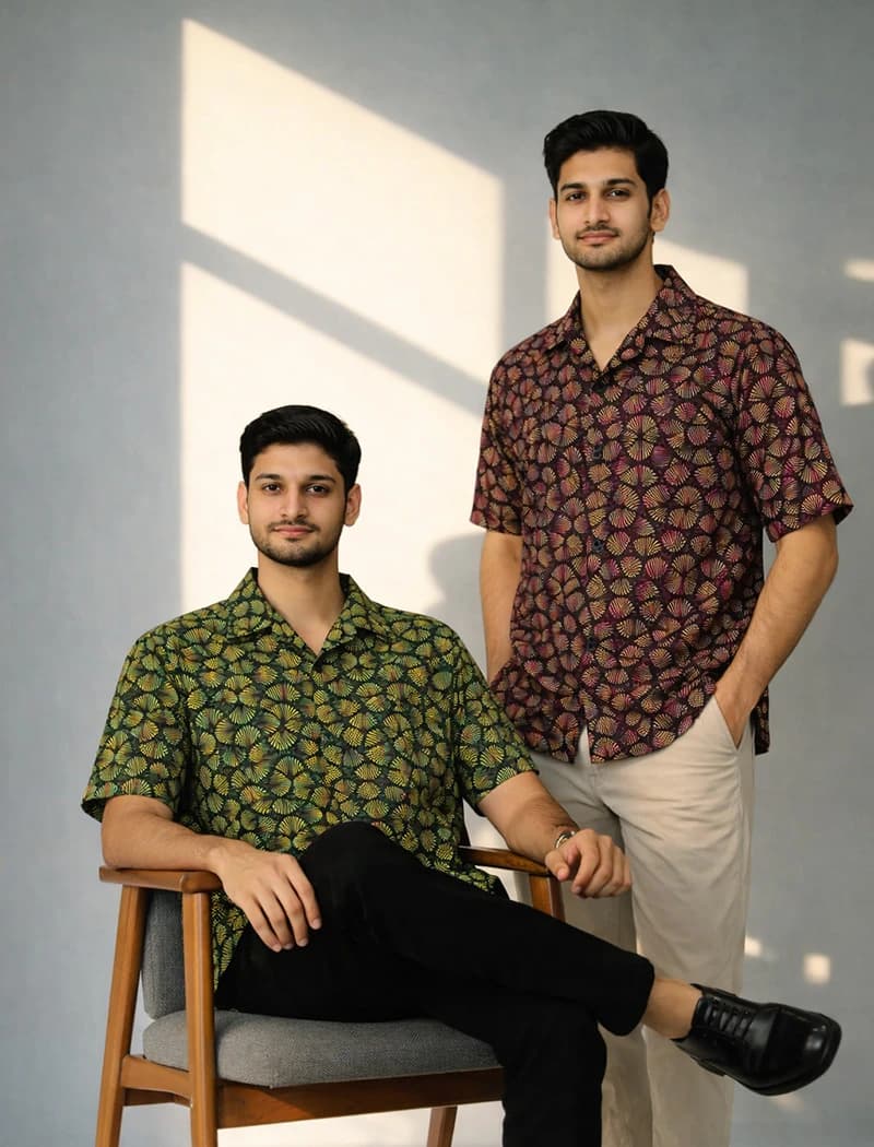 SHT58 Olive & Maroon QBAN Shirt