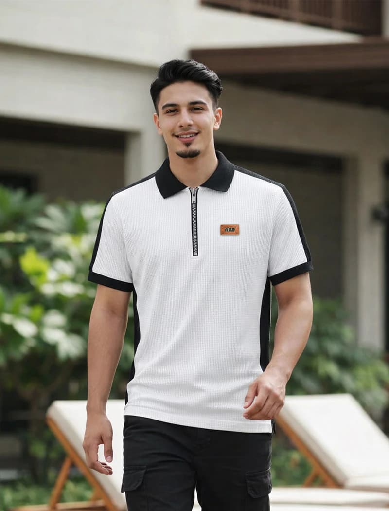 PL152 White Men's Polo