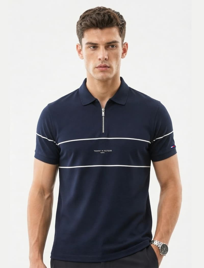 TX43 Navy Blue T O M M Y Polo Shirt