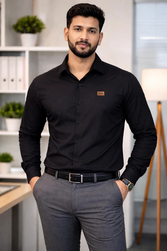 SHT61 Black Full Sleeves Shirt