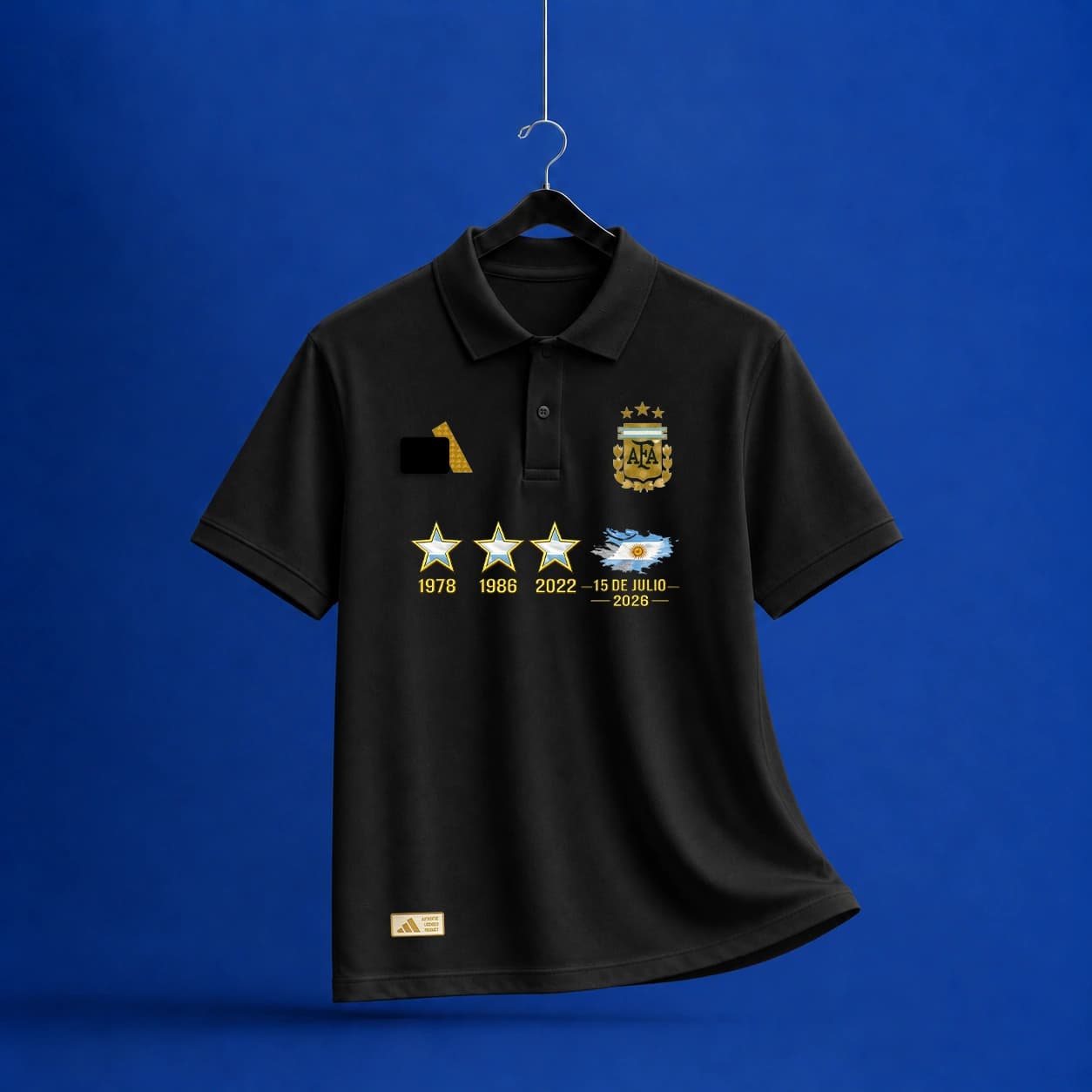 TX62 Argentina LM Black Men's Polo