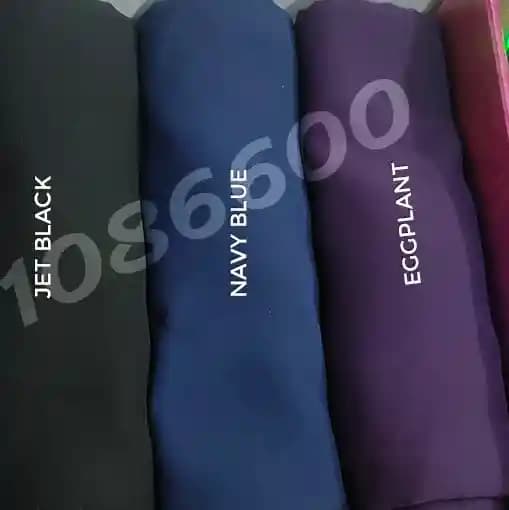 Premium Cherry Georgette 6009 Plain Hijab Navy Blue