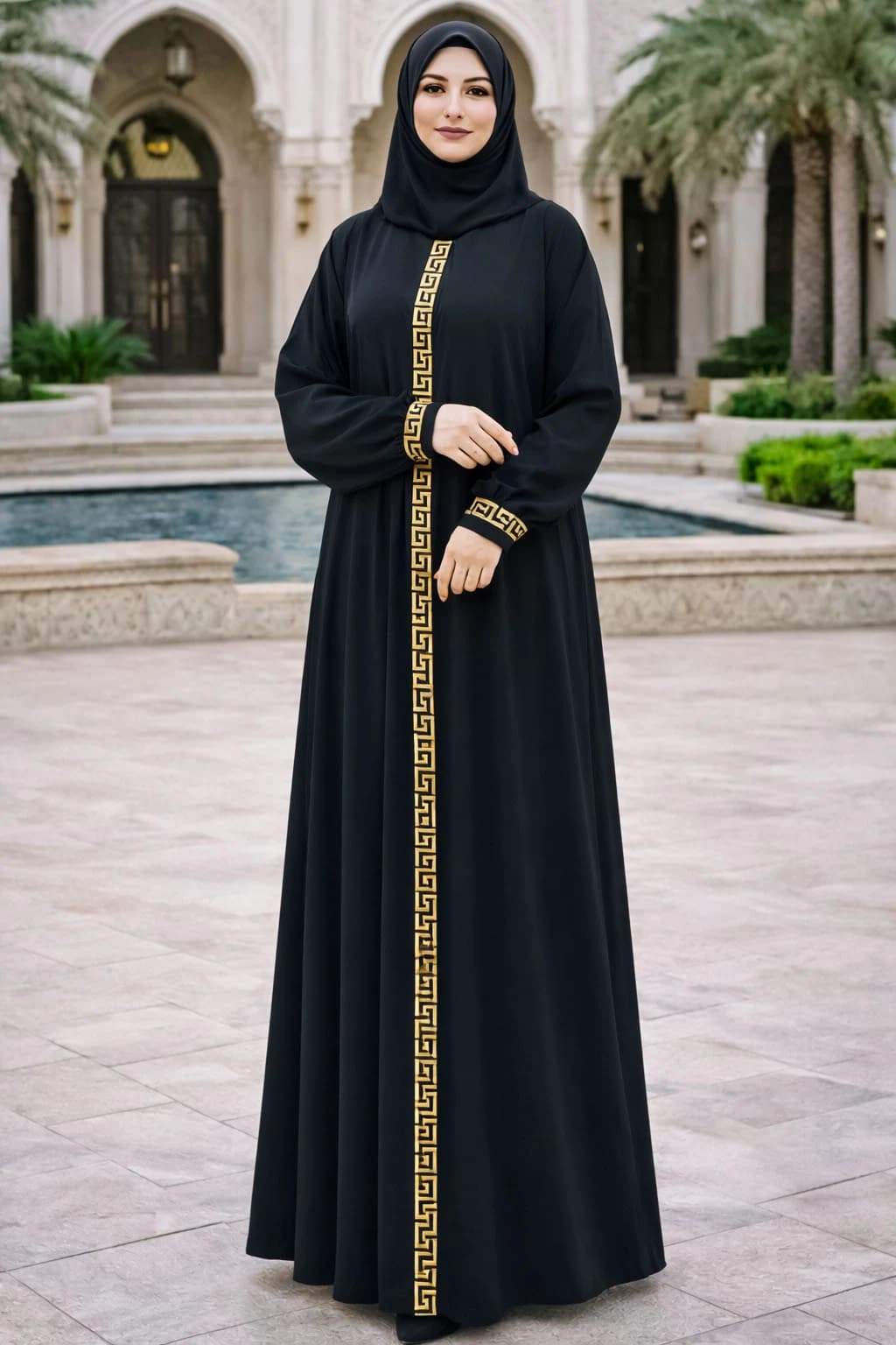 TX31 Black Without hijab Abaya Borkha