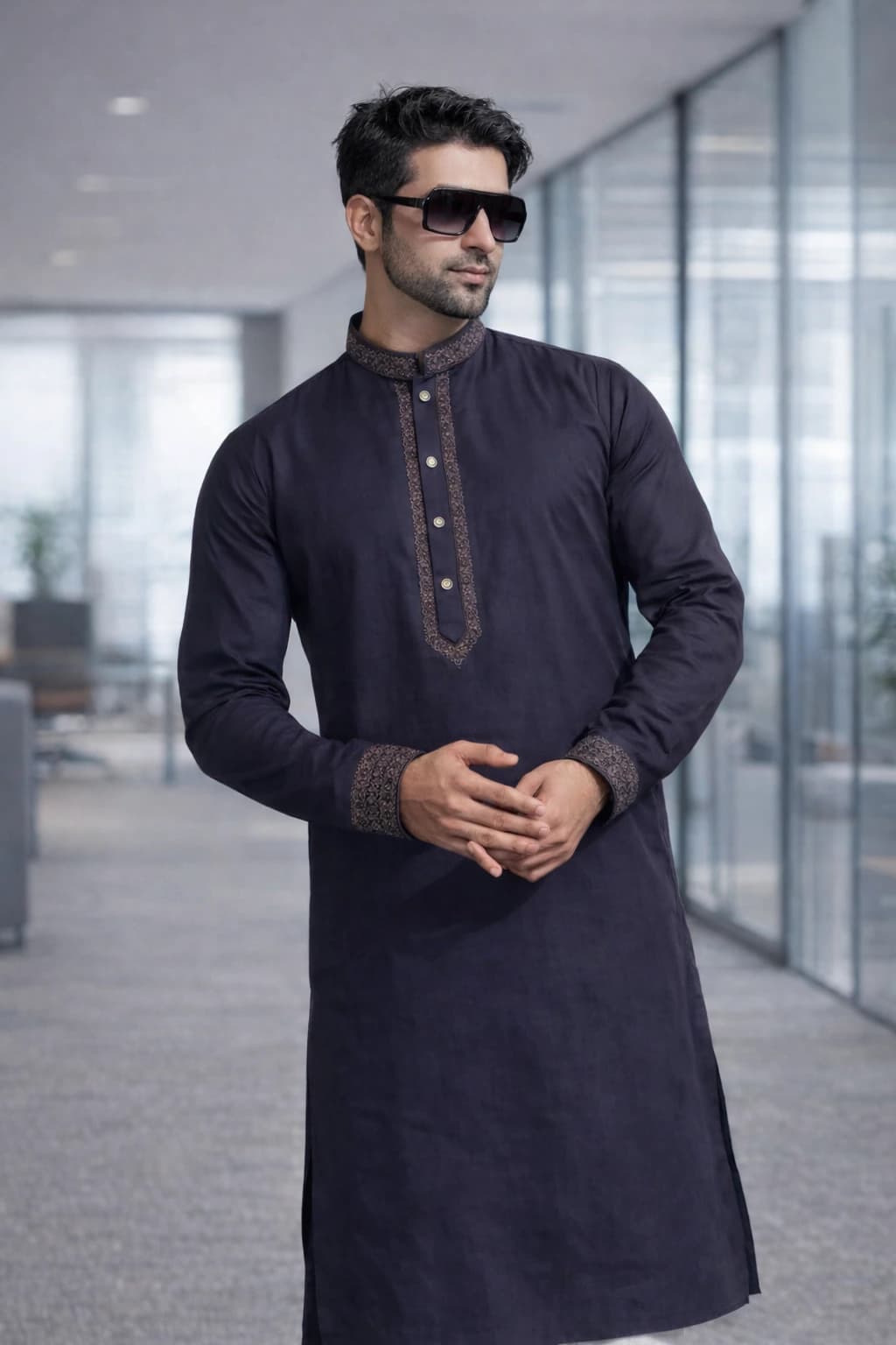 PJB130 Purple Color Panjabi