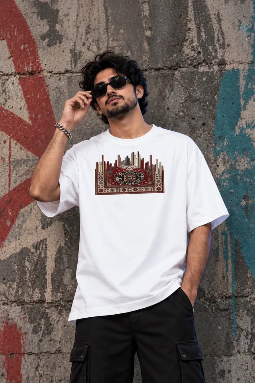 TX163 White Men's Dropshoulder