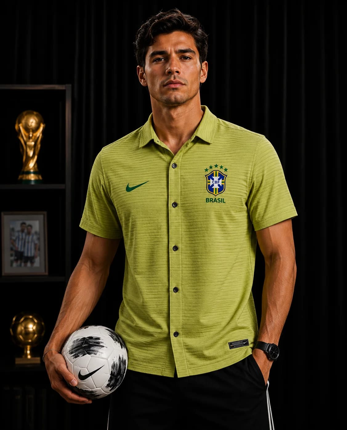 sht57 Brasil Lemon half semi drop shoulder Shirt