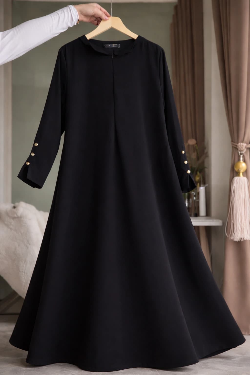 BRK15 Black Without hijab Borkha