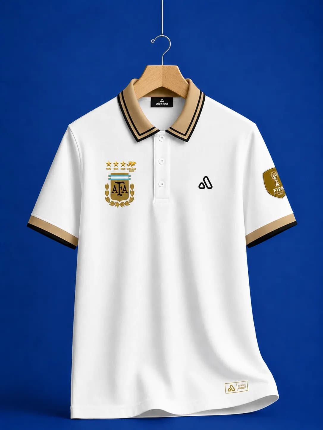 APL26 LM Argentina White Men's Polo
