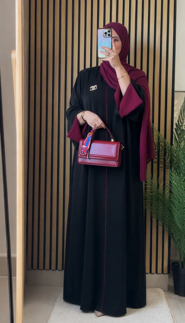 TX41 Black Maroon Only Borkha