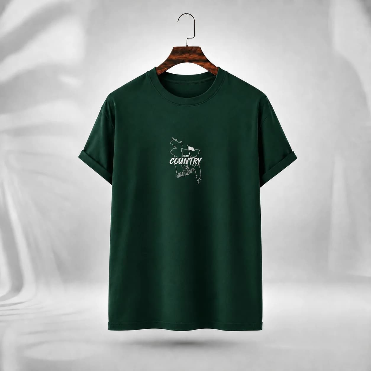 TX107 Green Blue Solid Men's T-shirt