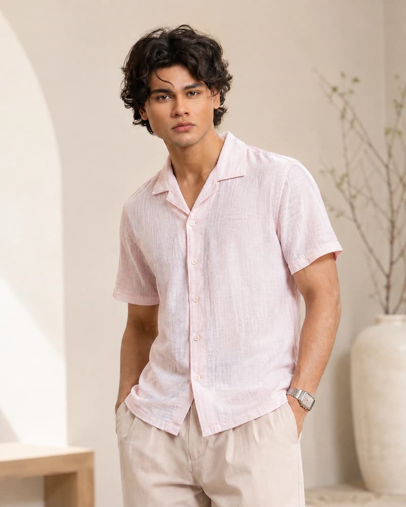 SHT94 Pink half Sleeves Shirt
