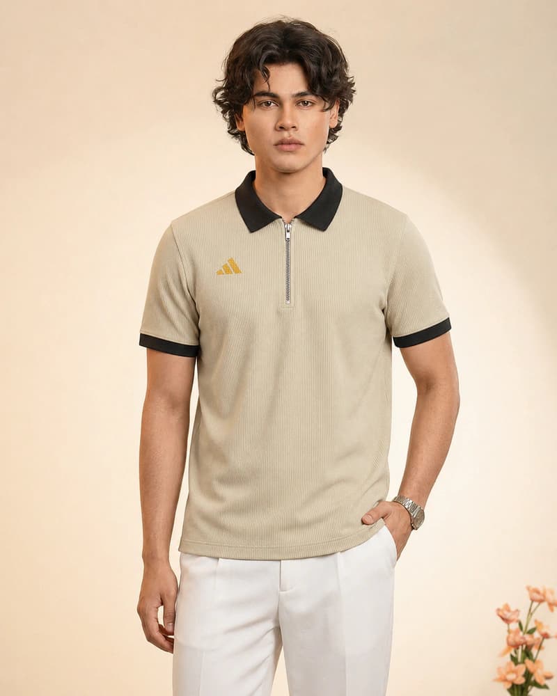 PL164 Brown Adidas Men's Polo