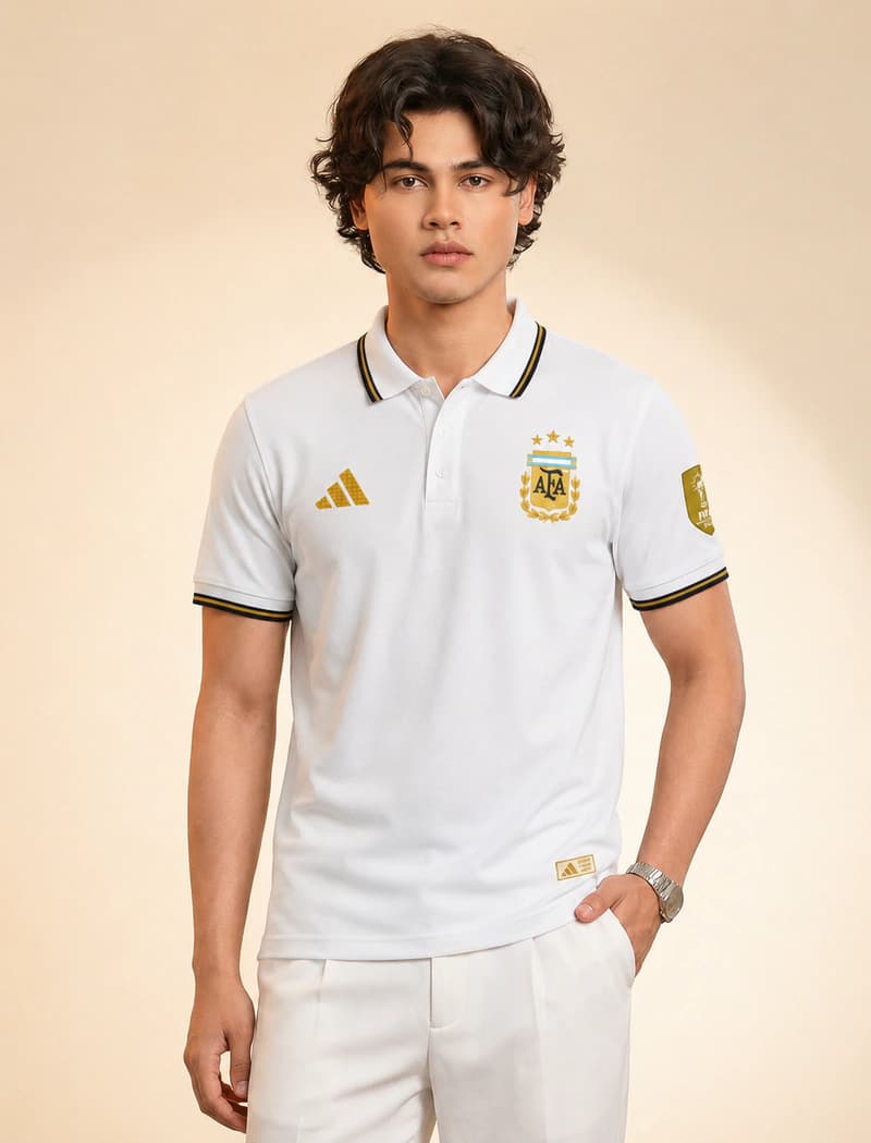 TX60 Argintina White Men's Polo Jersey