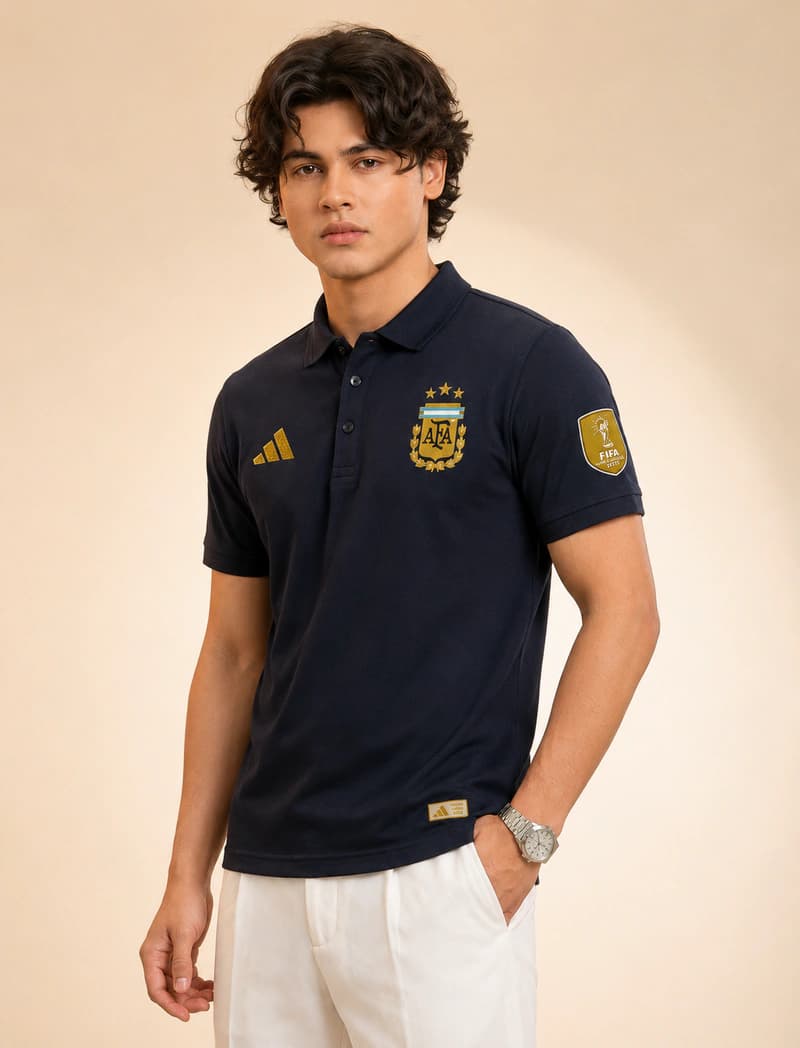 TX60 Argintina Black Mens Polo Jersey