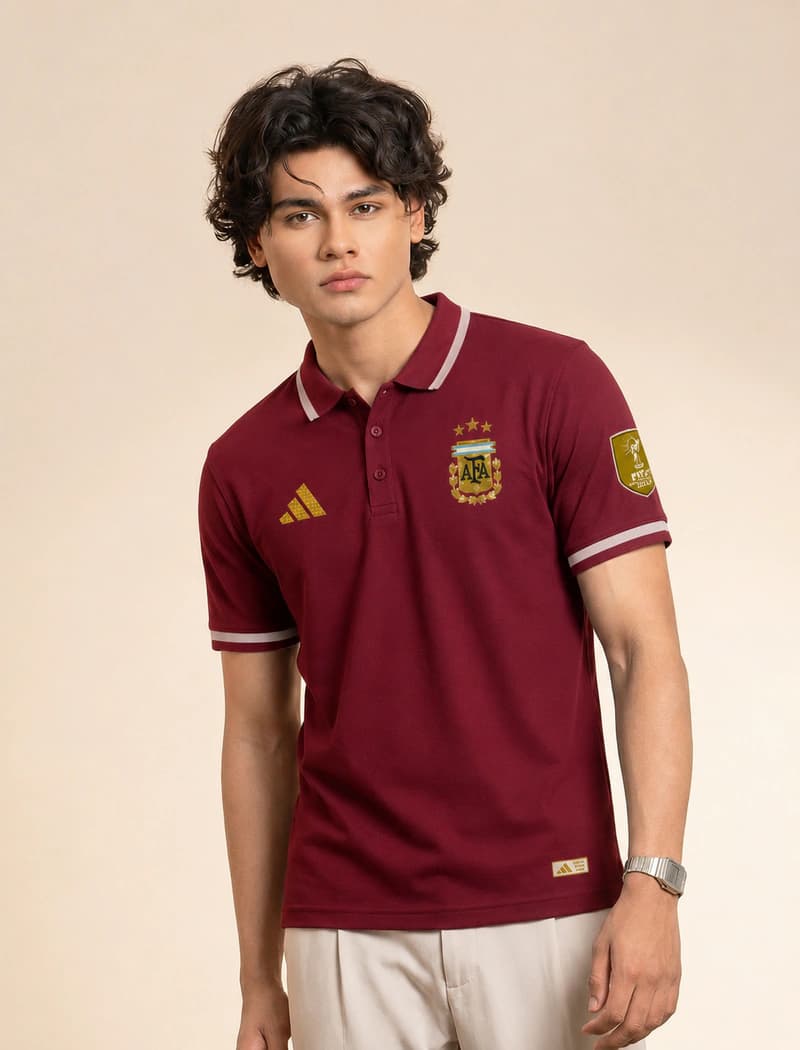TX60 Argintina Red Men's Polo Jersey