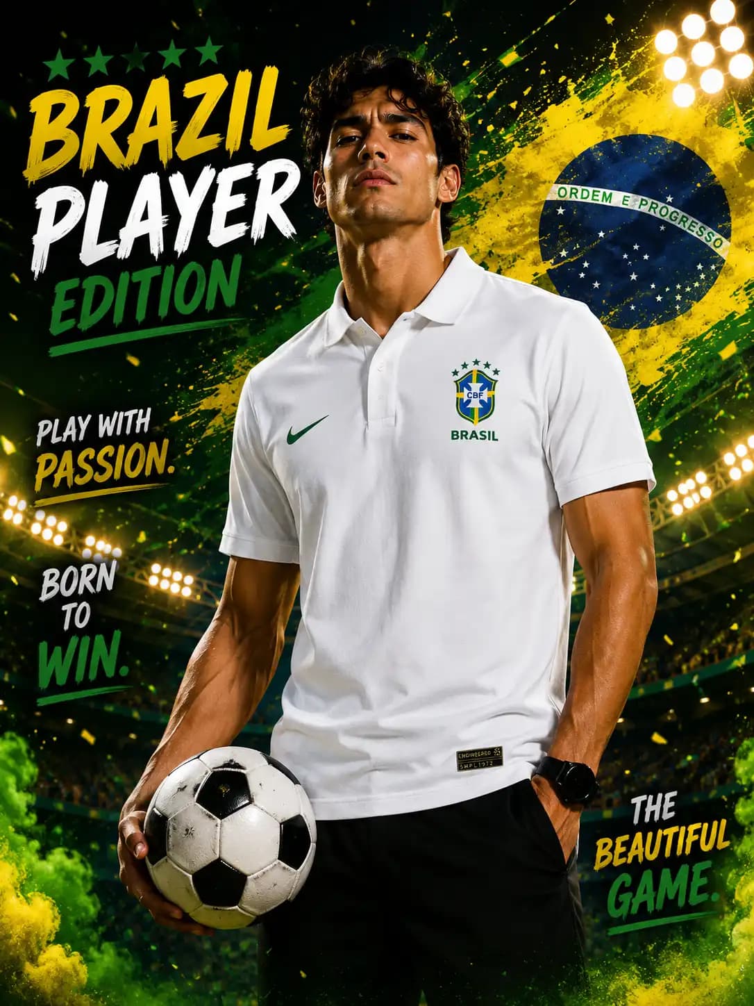 TX62 Brasil White Men's Polo