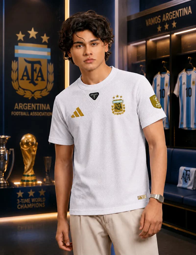 PTS93 Argintina White Prada T-Shirt