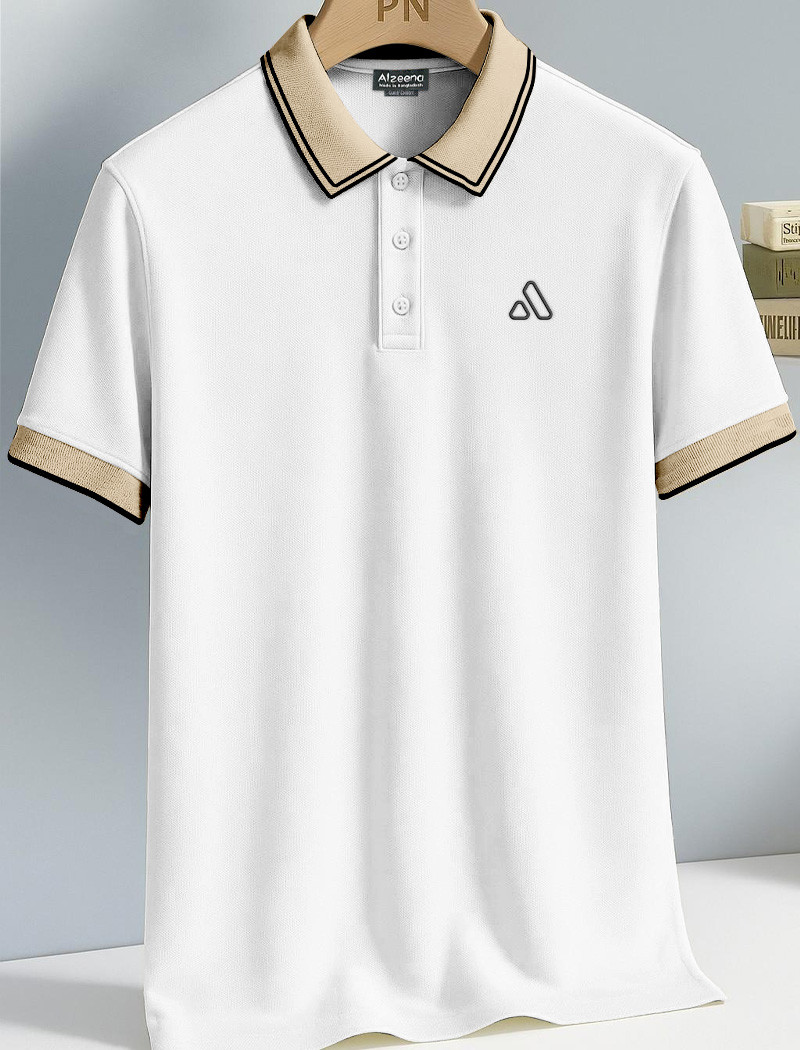 APL26 White Men's Polo