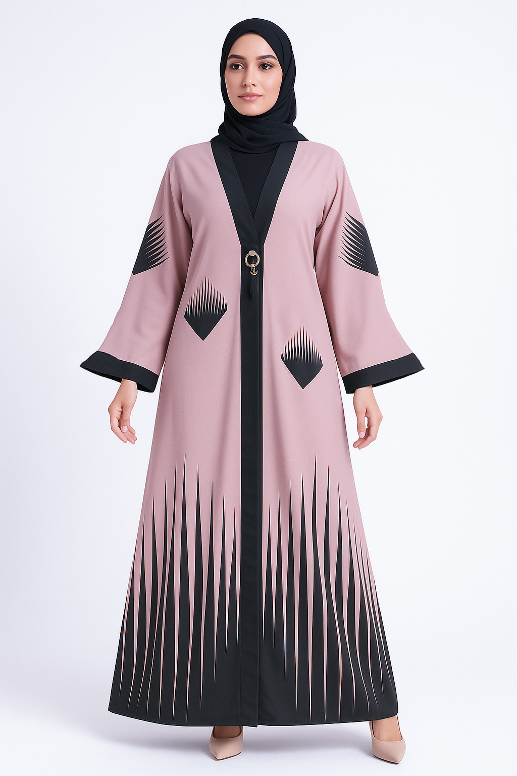 BRK01 Peach Borkha with Hijab