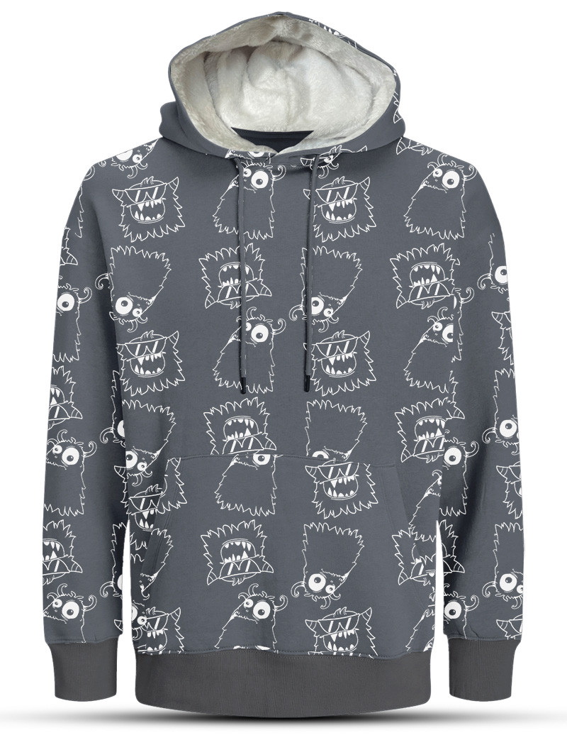 Hudi27 Charcoal Mens Print Hoodie