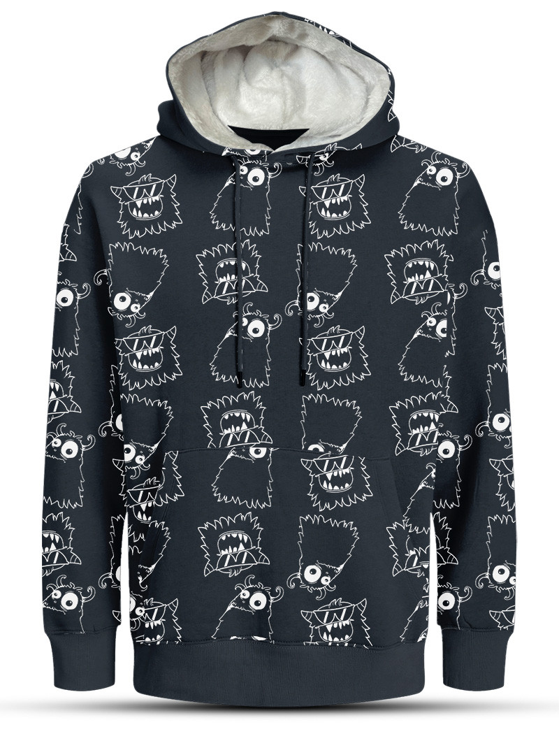 Hudi27 Charcoal Mens Print Hoodie