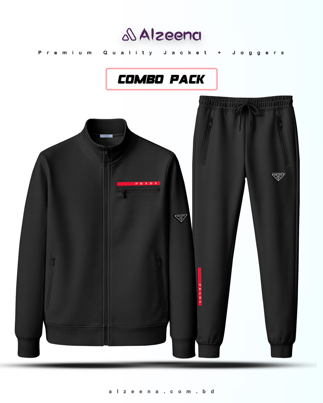 JKT38 & JOG42 Black 2 pcs Combo Prada