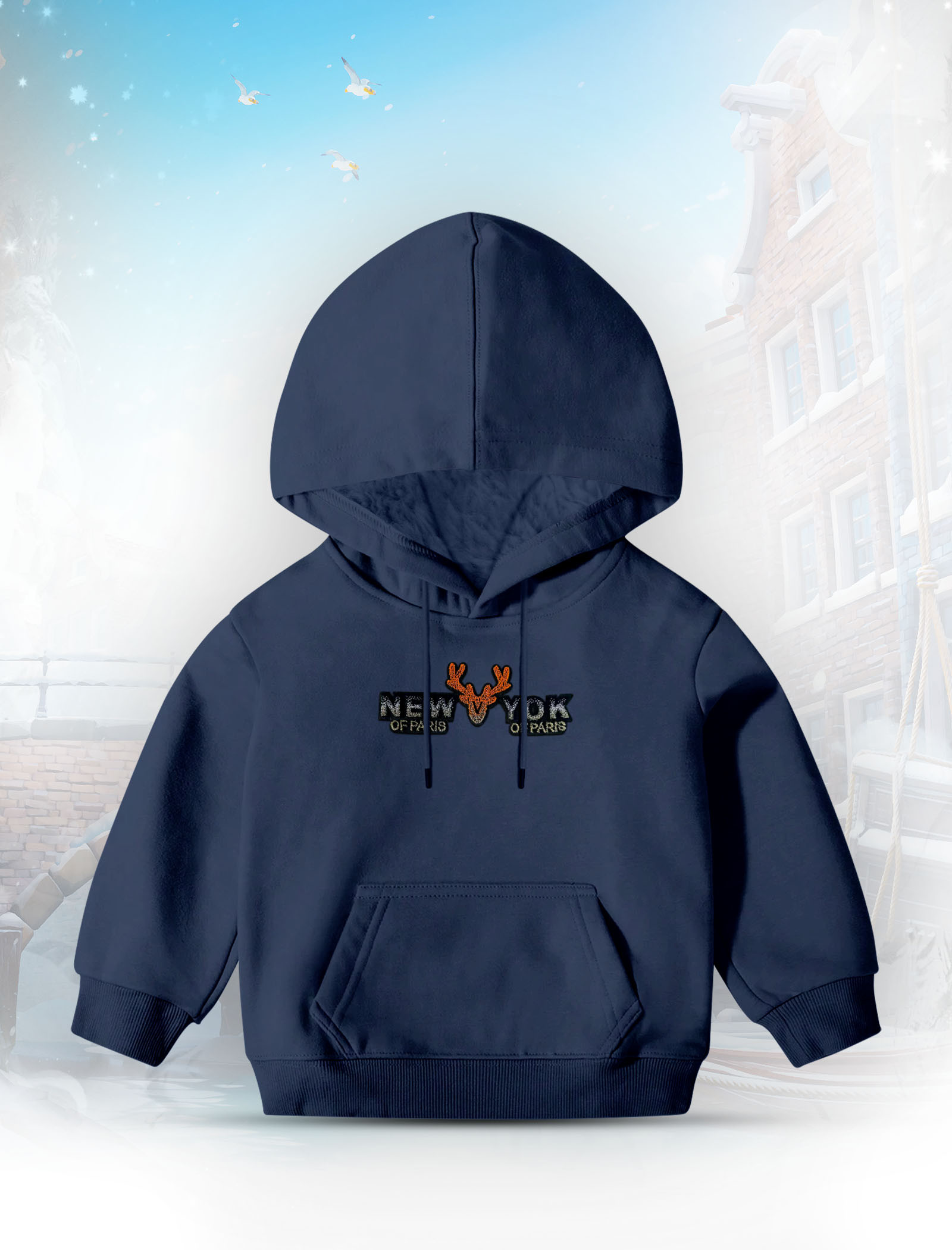 KHUDI14 Navy blue Kids Hoodie