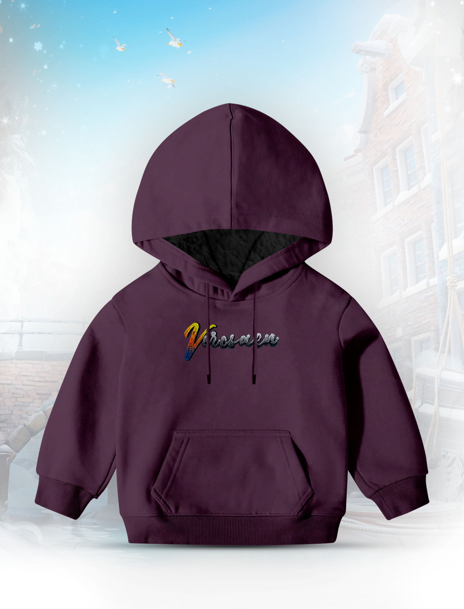 KHUDI15 Purple Kids Hoodie