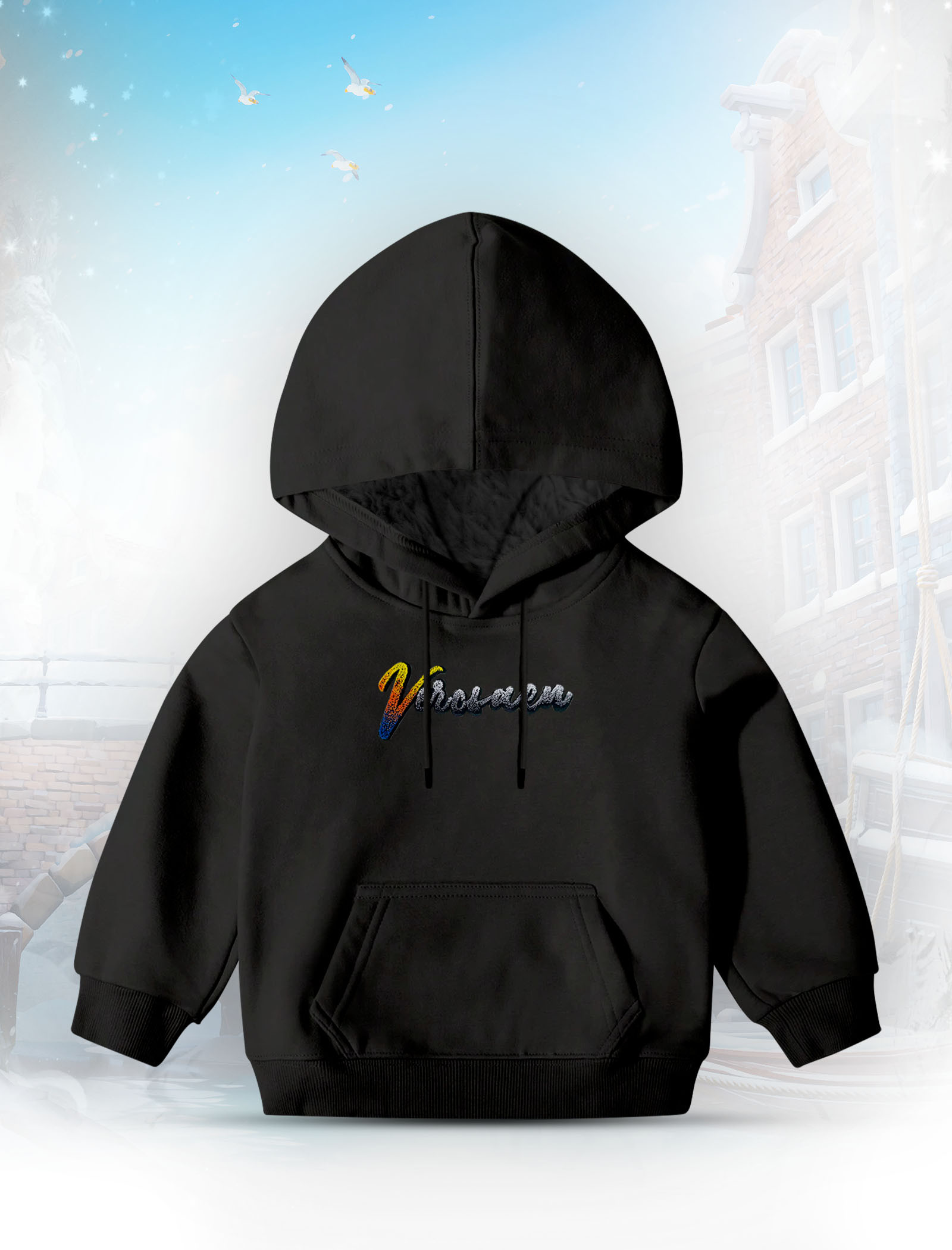 KHUDI15 black  Kids Hoodie