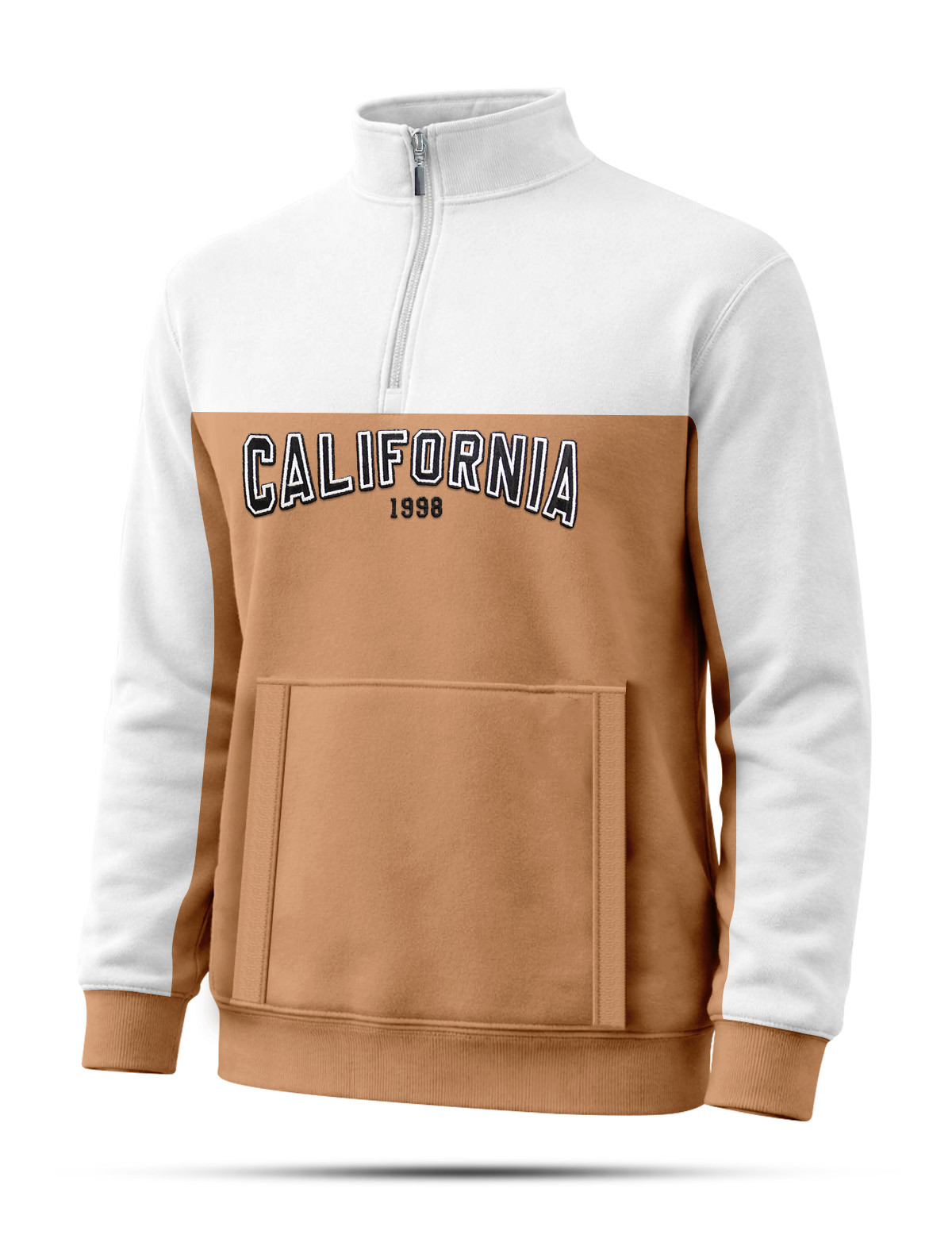 SFT53 White & Brown High Nick Sweatshirt